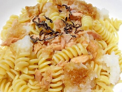 ツナ大根パスタ塩昆布添え